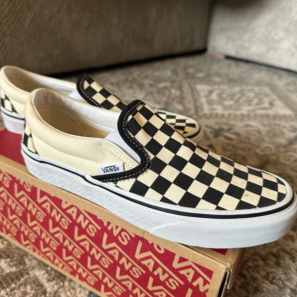 Vans Checker Pattern Slip-On Sneakers NWOT